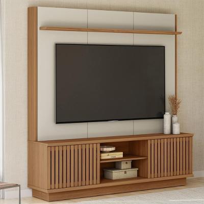 Estante Painel para Tv Hailey L06 75 Pol 180cm com Porta de Correr Canela-off Mpozenato