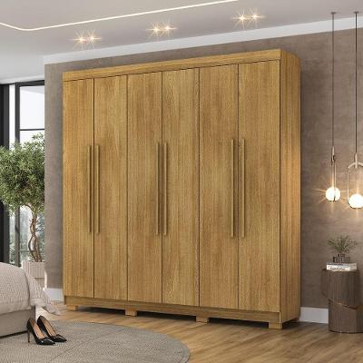 Guarda Roupa Casal Doral G98 6 Portas de Bater 2 Gavetas MDF MDP Nature Gran Belo