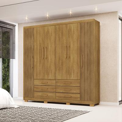 Guarda Roupa Casal Dunas G98 6 Portas de Bater 6 Gavetas Mdf Nature Gran Belo