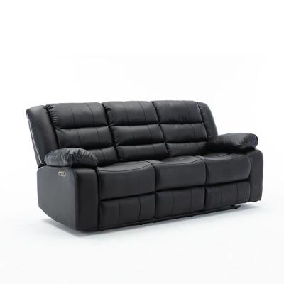 Sofá Hollywood G94 3 Lugares Reclinável Elétrico 204CM Preto Gran Belo