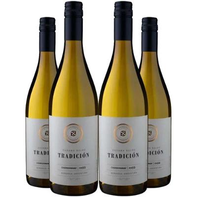 Kit 4 Garrafas Vinho Branco Argentina Susana Balbo Wines Tradicion Chardonnay 750ML