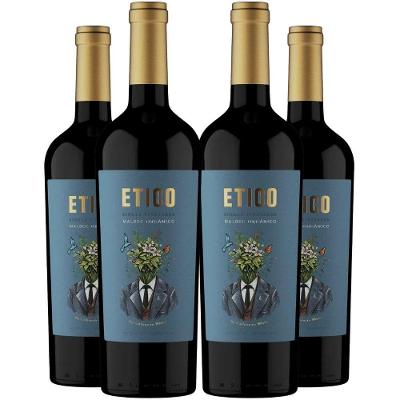 Kit 4 Garrafas Vinho Tinto Mendoza Argentina Carbonero Etico Malbec 750ml