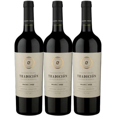 Kit 3 Garrafas Vinho Tinto Susana Balbo Wines Tradicion Malbec Agrelo Argentina 750ML