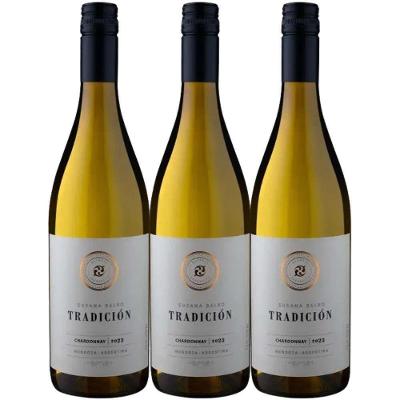 Kit 3 Garrafas Vinho Branco Argentina Susana Balbo Wines Tradicion Chardonnay 750ML