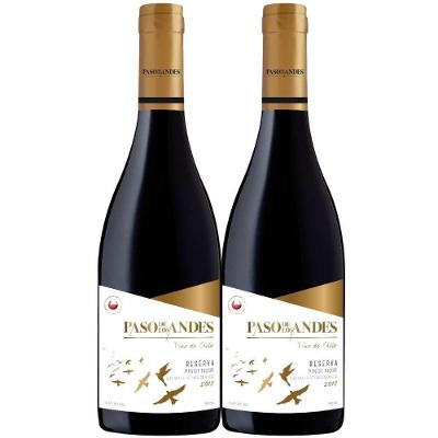 Kit 2 Garrafas Vinho Tinto Chile Kinast Family Wines Paso de Los Andes Pinot Noir 750ML