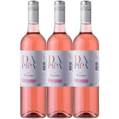 Kit 3 Garrafas Vinho Frisante Rosé Cantanhede Portugal Adega de Cantanhede 750ML