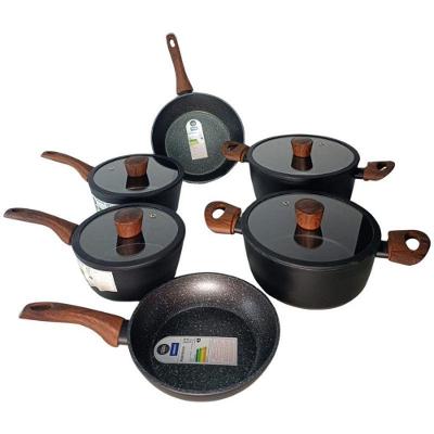 Jogo de Panelas Ceramic Life Sirius 6 Peças Alumínio Antiaderente Preto Brinox
