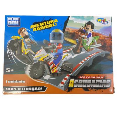 Blocos de Montar Infantis Play Box Motocross Acrobacias Transformável em Robô Well Kids
