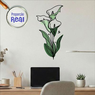 Adesivo de Parede Decorativo Mod.04 Floral Boho Verde Vinil Autoadesivo Preciso Decor