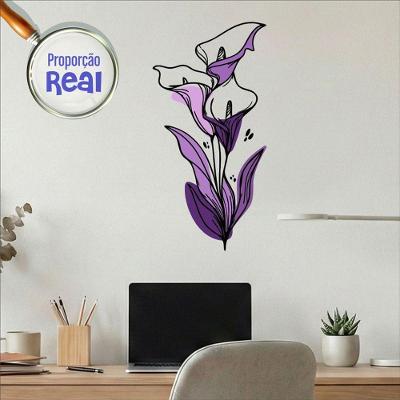 Adesivo de Parede Decorativo Mod.04 Floral Boho Roxo Preciso Decor