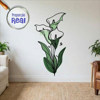 Adesivo de Parede Decorativo Floral Boho Mod.04 Verde Minimalista Preciso Decor
