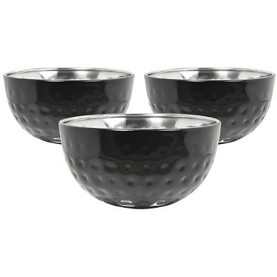 Conjunto de Bowls Matelados 3 Peças 170ML em Aço Inox para Mesa Preto em Casa Tem