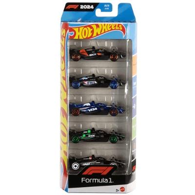 Carrinhos de Brinquedo Hot Wheels Fórmula 1 JGF58 Kit 5 Unidades Escala 1:64 Mattel