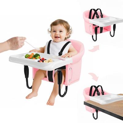 Cadeirinha de Alimentação Portátil para Bebê com Fixação Rosa Tudo em Caixa