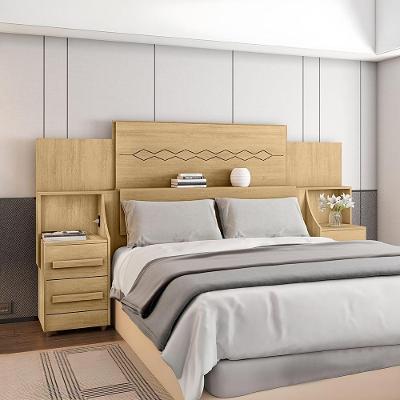 Cabeceira Box Síria Casal com Apoio Lateral em MDF Cinamomo RV Móveis