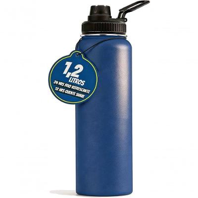 Garrafa Térmica Esportiva 1200ml de Aço Inoxidável com Isolamento a Vácuo Azul
