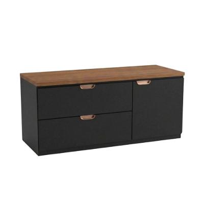 Gabinete para Banheiro Modena Suspenso 1 Porta 2 Gavetas MDF 120cm Preto Venturi