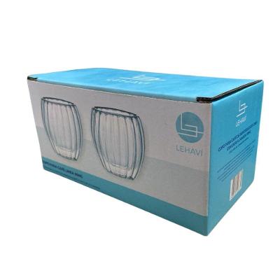 Conjunto 2 Copos Café Linea Vidro Borossilicato Parede Dupla Isolamento Térmico Transparente Lehaví