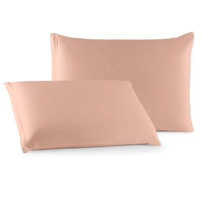 Par de Fronhas Malha 100% Algodão 50x70cm com Zíper Salmão Clara Luz Decora