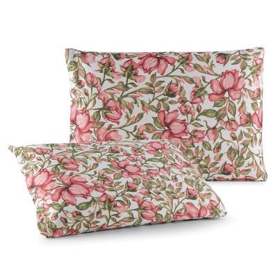 Par de Fronhas Luar Jardim Floral 70cm X 50cm Malha 100% Algodão com Zíper