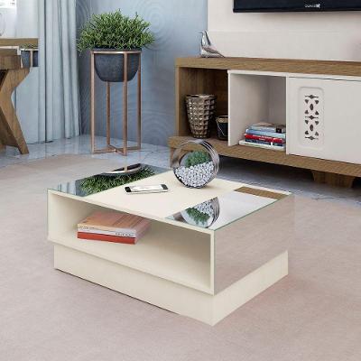 Mesa de Centro Detroit Off White para Sala com Design Moderno Artely
