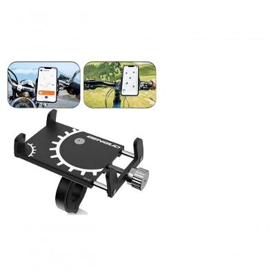 Suporte de Celular para Guidão de Moto e Bicicleta Ajustável em Alumínio Preto XF