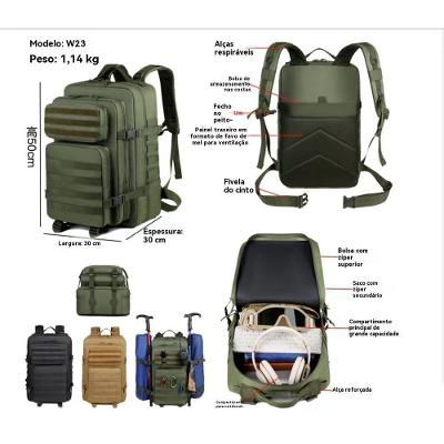 Mochila Tática Camping Militar W03 50L Resistente à Água Aleatorio OEM