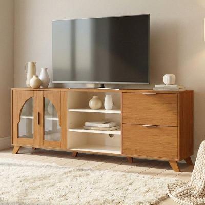 Rack para Tv Murano 75 180cm Mdf Mdp com Gavetas Cinamomo e Off White Artely