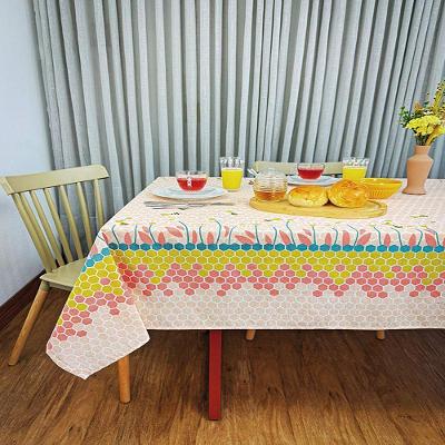 Toalha de Mesa Pop Flor de Mel 80% Algodão e 20% Poliéster 1,40mx1,40m Salmão Lepper