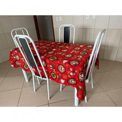 Toalha de Mesa Natalina Papai Noel Pequeno 1,50x2,00 Oxford Panos do Lar