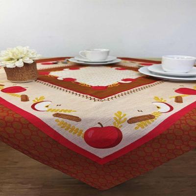 Toalha de Chá Centro de Mesa Pop Maça e Canela 80% Algodão 20% Poliéster 75cmx75cm Marrom Lepper