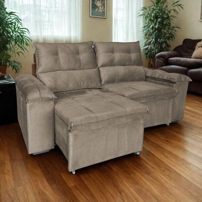 Sofá Verona 2 Lugares Retrátil e Reclinável 150cm Capuccino Veludo Élpis Móveis