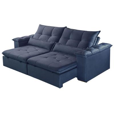 Sofá Exclusive A259 3 Lugares Retrátil e Reclinável 250cm Azul Meu Sofá Online