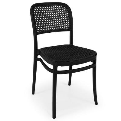 Cadeira de Jantar Roma em Plástico Preto All Black Magazine Decor