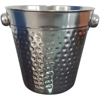 Balde de Gelo Martelado Inox 1L para Servir Bebidas em Aço Inox Prata em Casa Tem