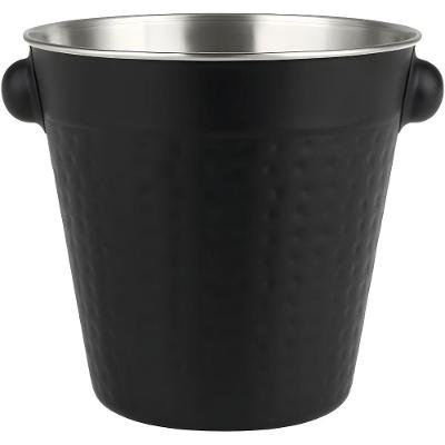 Balde de Gelo Martelado 1L em Aço Inox para Servir Bebidas Preto em Casa Tem