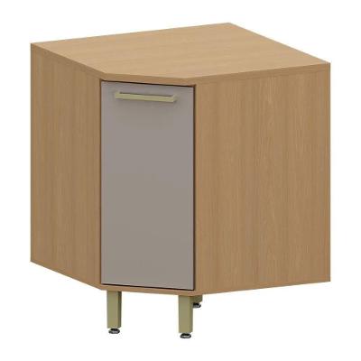 Balcão de Cozinha Duna Diagonal 1 Porta em MDF 74cm Freijó Cinammon Luciane Móveis