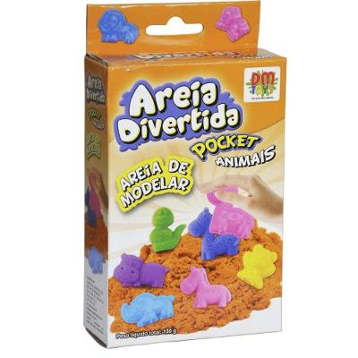 Areia de Modelar Bichinhos DMT6637 com Forminhas e Ferramentas Infantil DM Toys