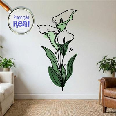 Adesivo de Parede Decorativo Mod.04 Floral Boho Verde Estilo Nórdico Preciso Decor