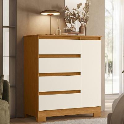 Cômoda Sapateira Lipion A02 4 Gavetas Mdf Mdp Cinamomo Off Mpozenato