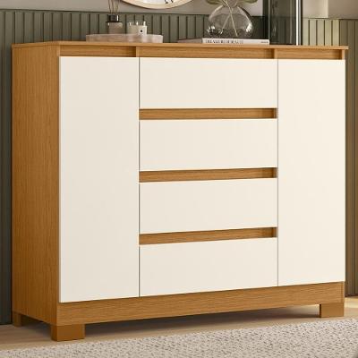 Cômoda com Sapateira Selene A02 4 Gavetas MDF-MDP Cinamomo-off Mpozenato