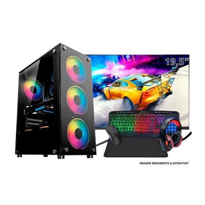 Computador Completo Gamer Intel Core I3 16GB 512GB SSD Monitor 19 Preto Ares Tech
