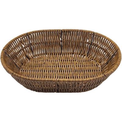 Cesta de Pão CK7566 para Servir Pães Plástico PP Trançado para Mesa Marrom Clink