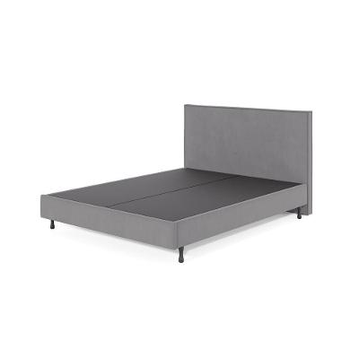 Cama Casal One com Cabeceira Estofada Estrutura em Eucalipto e Mdf Cinza Tb Ecommerce