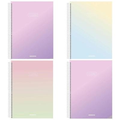 Caderno Espiral Capa Dura São Domingos Clean 1x1 80 Folhas 1 Matéria Formato 200x275mm Transparente
