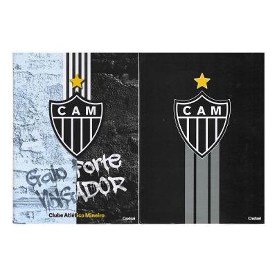 Caderno Costurado Capa Dura 1 Matéria Credeal Atlético Mineiro 80 Folhas Formato 200x275mm Preto