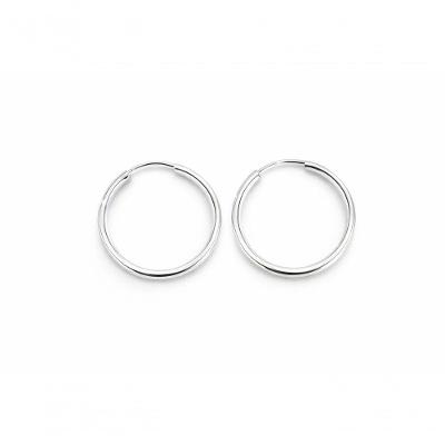 Brincos de Argola Lisa Atraktiva Jóias Prata 925 2mm Metal Prata Unissex
