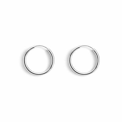 Brinco de Argola Lisa Atraktiva Jóias Prata 925 2mm Prata Unissex