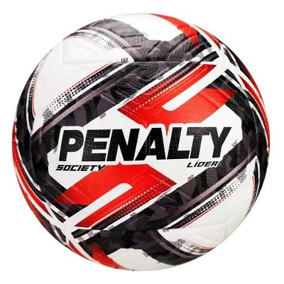 Bola de Futebol Society Líder XXVI Conforto e Controle Preto+vermelho Penalty