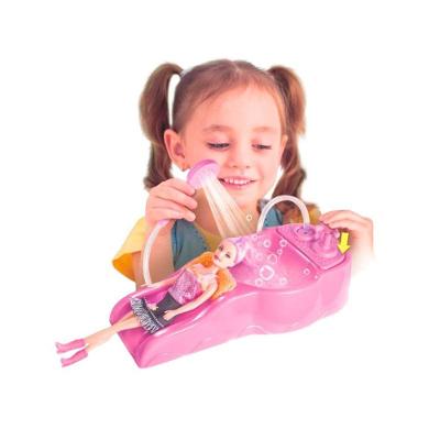 Boneca com Lavatório de Brinquedo Salão Cabeleireiro Sai Água de Verdade Lua de Cristal